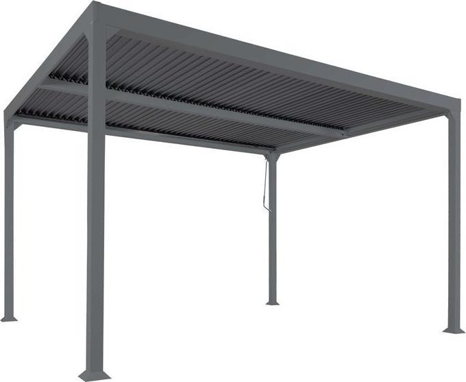 Immagine prodotto Mendler Pergola in alluminio HWC-L41, robusta struttura in metallo da 8 cm 3x3 m, antracite (306 cm, 306 cm)