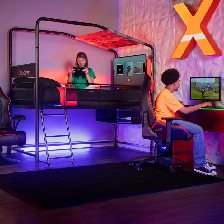 Productafbeelding X Rocker Xrocker Contra Middenslaper Gaming stapelbed met omkeerbaar profiel - Zwart en Camo