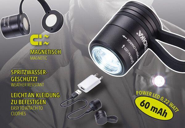 Produktbild Troika ECO RUN Taschenlampe mit LED-Licht, 3 Leuchtfunktionen, inkl. Ladekabel, schwarz (3.60 cm)