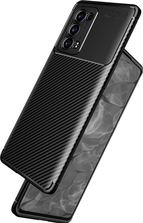 Productafbeelding Screenguard Oppo Reno6 Pro 5G Romp Carbon Design TPU Hoesje (Oppo Reno 6 Pro)
