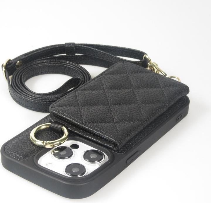 Actual product image PhoneLook Hülle Gepolstertes Leder mit Spiegel und Kartenfach grosse abnehmbare Riemen (Apple iPhone 15 Pro)