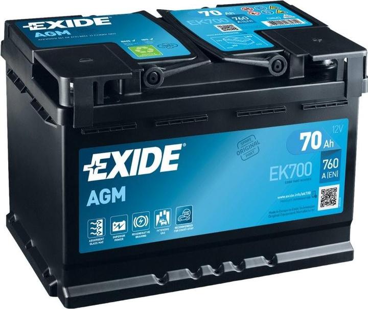 Actual product image Exide start-stop AGM (12 V, 70 Ah, 760 A)