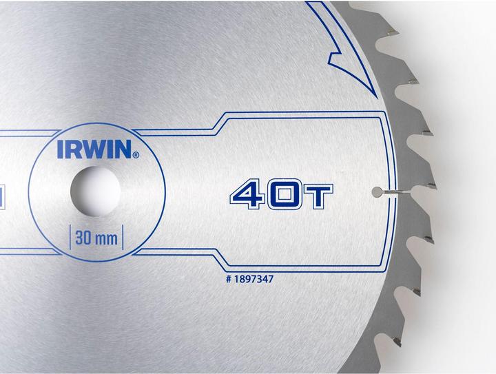 Immagine prodotto Irwin IRW1897347 Lama per sega circolare a 40 denti 400 x 30 mm con dente a misura di affilatura ATB