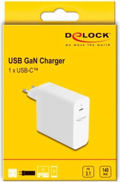 Produktbild Delock USB GaN Ladegerät 1 x USB Type-C PD 3.1 mit 140 W (140 W)