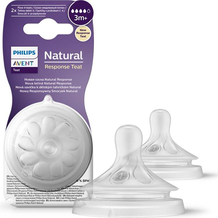 Productafbeelding Philips Avent Natural Response SCY964/02 Flessenspenen ontworpen om koliek te verminderen (2 x, van 3 M.)