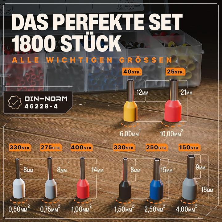 Produktbild Baurix Crimpzange mit Aderendhülsen Set