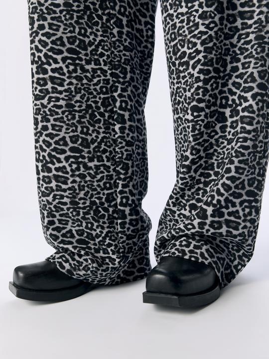 Image du produit Object Pantalon imprimé léopard à jambe large (36)