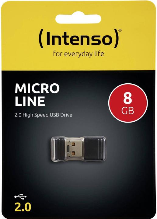 Produktbild Intenso 8 GB Micro Line USB2.0 Schwarz (8 GB, USB-A)