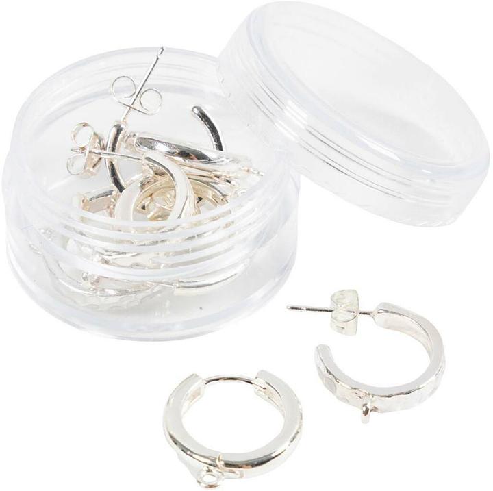 Produktbild Creativ Company Ohrring 2 x 2 Paar, Versilbert, Material: Messing (Messing)