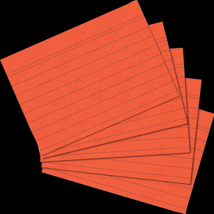 Produktbild Herlitz Karteikarten, DIN A5, liniert, orange aus Papier, 170 g-qm, holzfrei, Linienfarbe: blau, doppelte (A5, 170 g/m², 100 x)