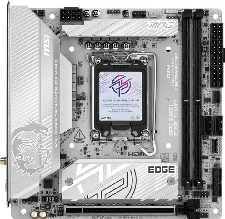 Image du produit MSI MPG B860I EDGE TI WIFI (B860,S1851,mITX,DDR5) (LGA 1851, Intel B860, Mini-ITX)