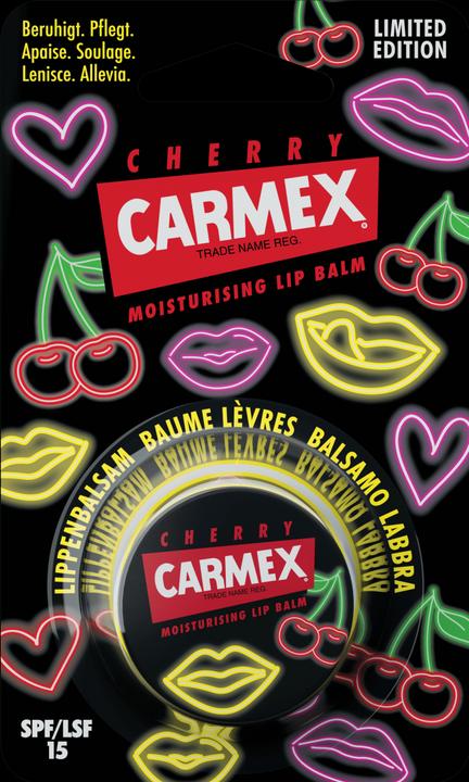 Actual product image Carmex Moisturising Lip Balm Cherry Neon Jar Limited Edition (Balm)