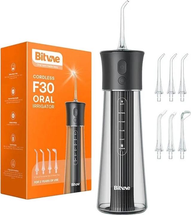 Actual product image Bitvae Water flosser with nozzles set BV F30 (black)