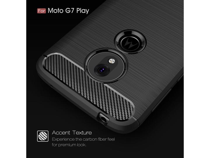Produktbild Screenguard Motorola Moto G7 Play Hülle Carbon Brushed Soft TPU (Motorola Moto G7 Play)