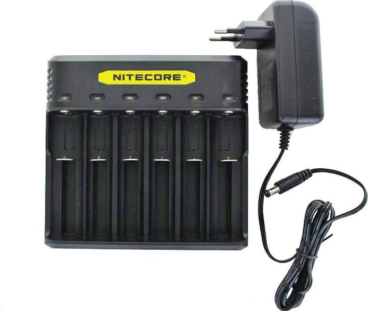 Immagine prodotto Nitecore Q6 6-Schacht-Ladegerät (1 pz., 14500, 16340, 18650, 26650, Accumulatore di carica elettrica)