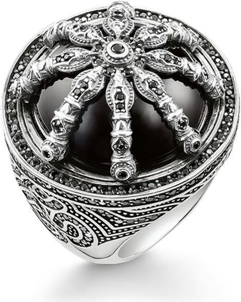 Thomas Sabo Anello Cocktail Ruota Karma Nero (60)