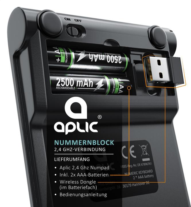 Produktbild Aplic Wireless Numpad (DE, Kabellos)