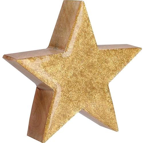 Söllner Floristik Étoile en bois 15 cm doré