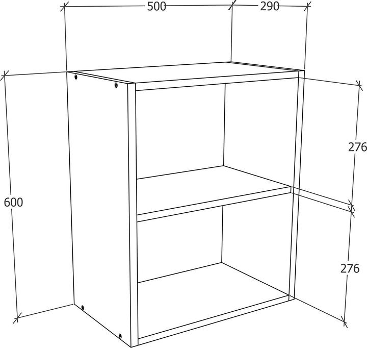 Immagine prodotto VCM Mobile da cucina Larghezza 50 cm Armadio a muro con ante in legno Mobili da cucina Esilo (50 x 31 x 60 cm)