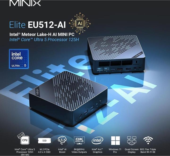 Image du produit Minix Elite EU512-AI (Intel Core Ultra 5 125H, 16 Go, 512 Go, Intel Arc Graphics)
