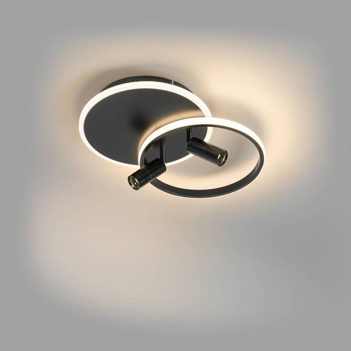 Produktbild Lucande Tival LED-Deckenlampe, rund, schwarz (1190 lm)