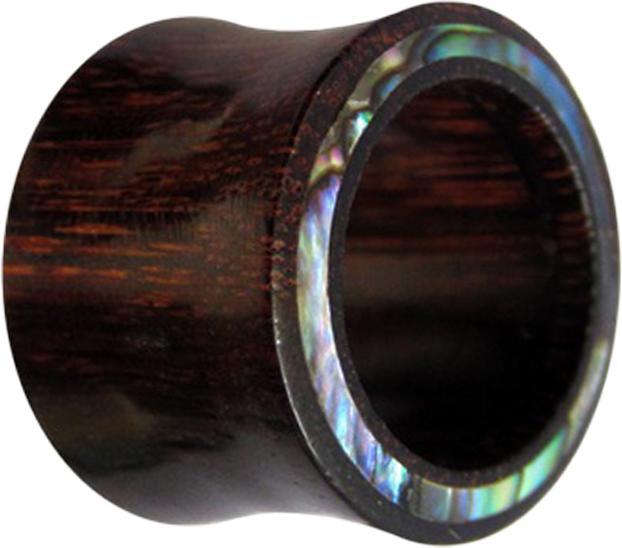 Produktbild Star Piercing Flared Tunnel mit Ablaone Rand aus Tamarind Holz (ohne Messing, Organisch, Mineralisch)