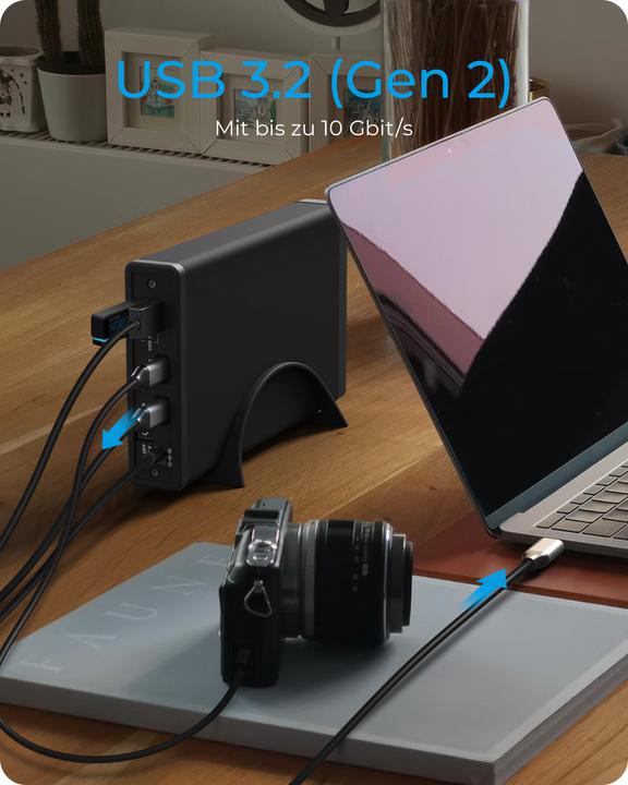 Image du produit Icy Box IB-382H-C31 Boîtier avec hub USB (3.5", 2.5")