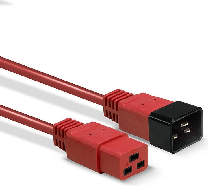 Produktbild Lindy 2m IEC C19 auf IEC C20 Verlaengerung rot (2 m, C19)