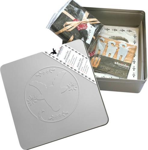 Produktbild Steinlin Weissblechdose Apèro-Box Steinbock gefüllt