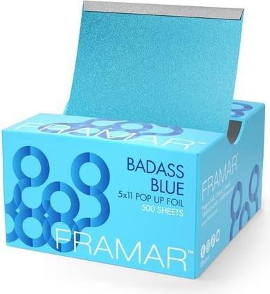 Immagine prodotto Framar Fogli di alluminio per capelli Pop Up blu per evidenziare 500 fogli