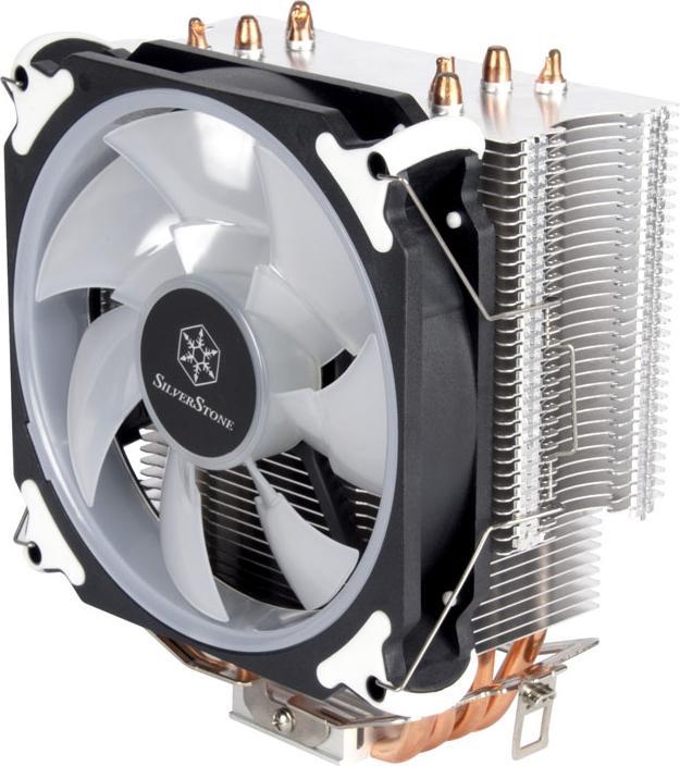 Productafbeelding Silverstone Technologie SST-AR12-RGB - Argon CPU-koeler met 4 heatpipes, direct contact heatpipe te (154 mm)