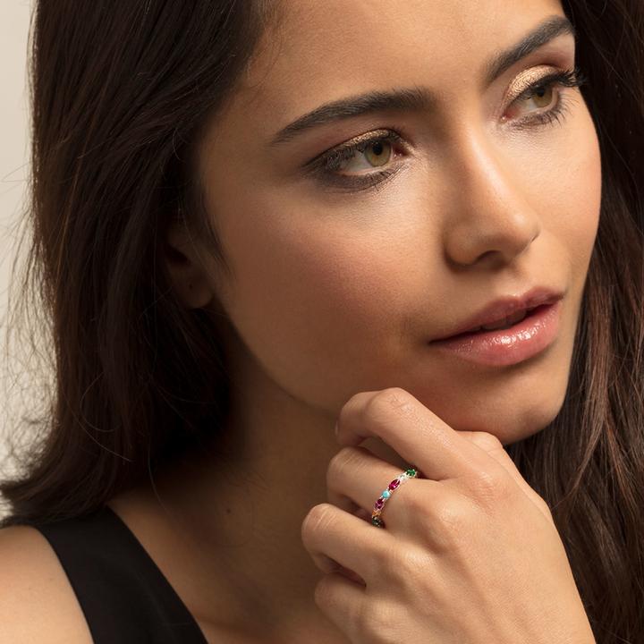 Immagine prodotto Thomas Sabo Anello pietre colorate (54, 925 Argento)