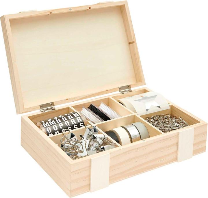 Produktbild Rico Design Holz-Kiste / Aufbewahrungsbox mit 6-facher Einteilung