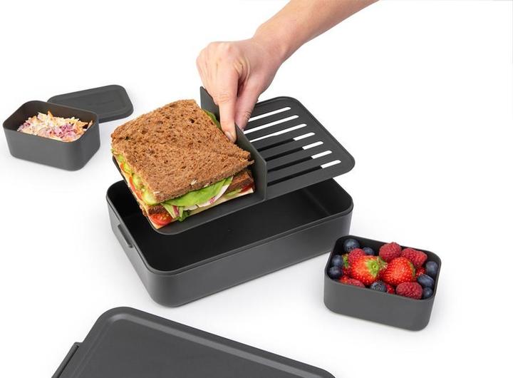 Image du produit Brabantia Boîte à lunch Make & Take 25.5 x 16.7 x 6.2 cm, Gris foncé