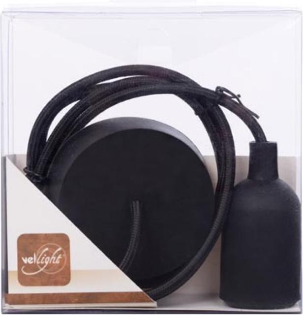Immagine prodotto Vellight Plafoniera di design con cavo tessile - Nero (E27)