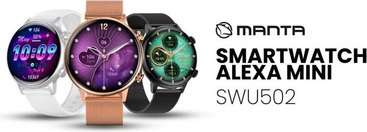 Image du produit Manta Smartwatch damski Alexa Mini biały (39 mm)