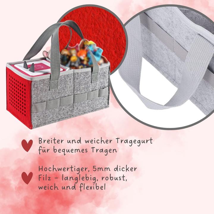 Image du produit Hermex Sac de rangement pour boîte à musique et figurines Sac d'organisation pour jeu radiophonique Rouge