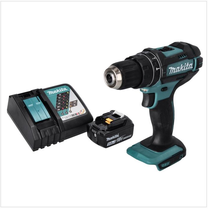 Produktbild Makita DHP 482 RT1 Akku Schlagbohrschrauber 18 V 62 Nm + 1x Akku 5,0 Ah + Ladegerät (Akkubetrieb)