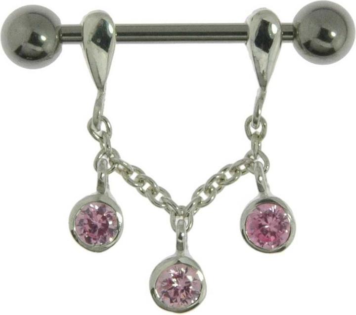 Bijouteria Brustpiercing (Silber 925, Chirurgenstahl 316L, Kristall)