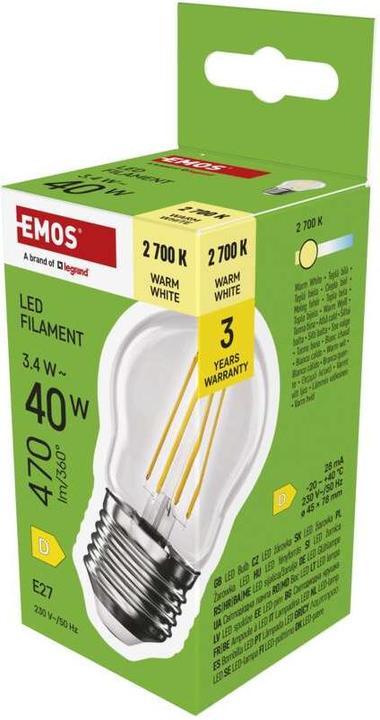 Produktbild Emos LED Lampe (E27, 3.40 W, 470 lm, 1 x, D)