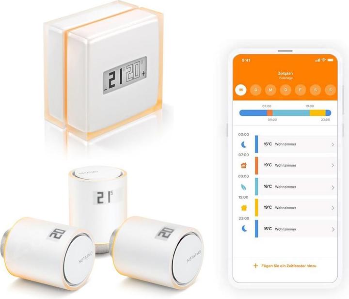Image du produit Netatmo Thermostat intelligent + 3x Têtes thermostatiques intelligentes
