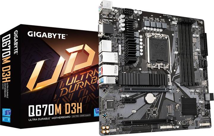 Actual product image Gigabyte MB GBT Intel 1700 Q670M D3H (LGA 1700, Intel Q670, mATX)