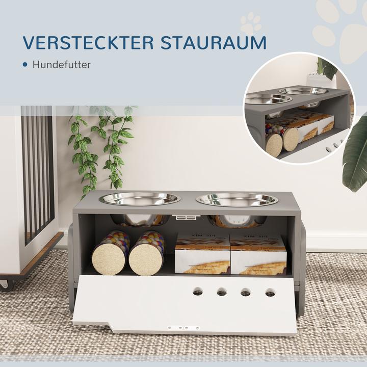 Actual product image PawHut Hundenapf MDF, Stahl Grau (2 l)