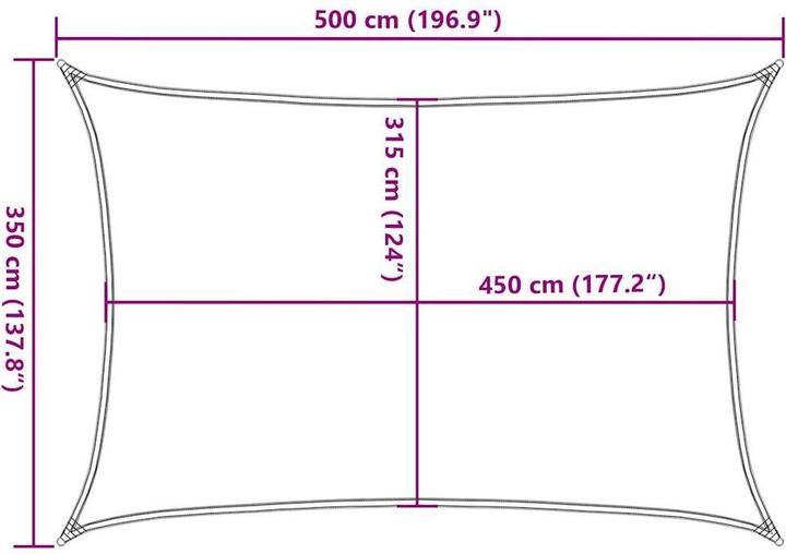 Image du produit VidaXL Sonnensegel 160 g/m² Rechteckig HDPE (3,5 x 5 m)
