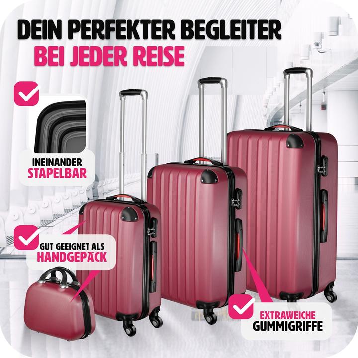 Image du produit tectake Valise à coque dure (90 l, Bagage à main (jusqu'à 50l), M (50 - 90l), L (90 - 115l))