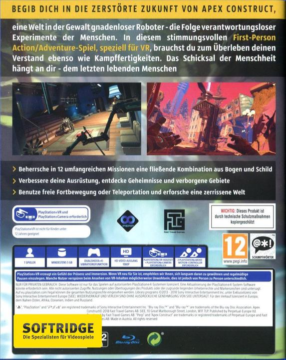 Image du produit Fast Travel Games Apex Construct (VR) (PS4, DE)