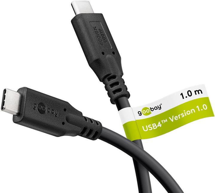 Produktbild Goobay USB-C-Kabel, USB4, 100 W, 40 Gbit/s, Power Delivery, 1 m (1 m, USB 4.0, 100 W)