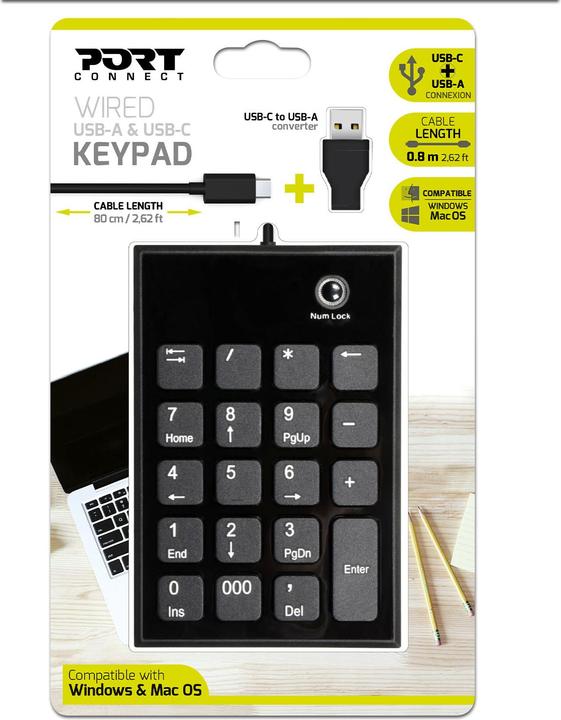 Image du produit Port Designs 900801 Clavier numérique Notebook USB (Pavé numérique, Filaire)