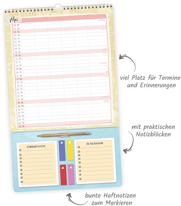 Produktbild Trötsch Verlag GmbH & Co. KG Trötsch Familienkalender Der grosse Familienplaner 2026 (27 x 45 cm, Harter Einband, Deutsch)