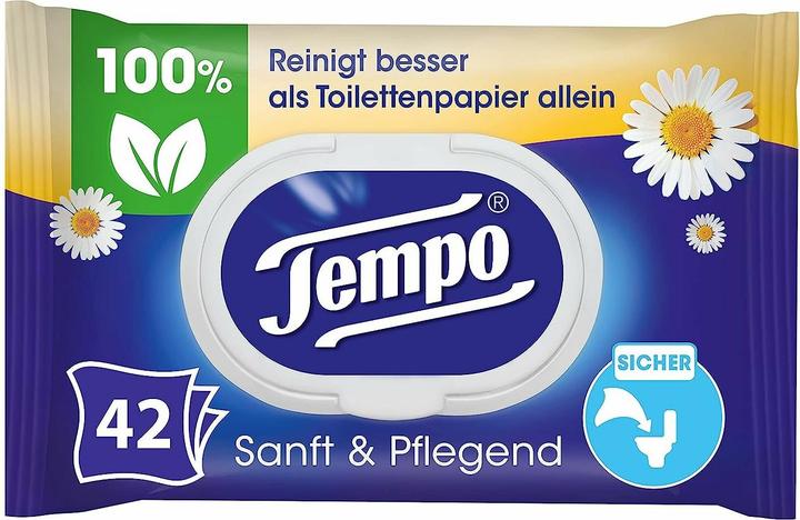 Actual product image Tempo Wet wipes gentle&caring chamomile (42 Piece)